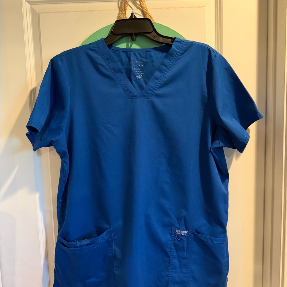 Cherokee Royal Blue Women's Cargo Scrub set - Picture 2 of 4